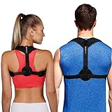 Haltungskorrektur Rücken für Damen und Herren - Innovativer Rücken Geradehalter für Nacken, Rücken und Schulterschmerzen - Bequeme, einstellbare Oberrücken-Bandage - Universal