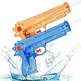 2 Stück Mini Wasserpistolen Kleine Wasser Spritzpistole Kunststoff Wassergewehr Spielzeug für Erwachsene Strand Pool Outdoor Aktivität Wasserkampf Geburtstag Party Zubehör, Zufällige Farbe