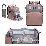 YUDOXN Wickeltaschen-Rucksack, Baby-Wickeltaschen, Muttertagsgeschenke, multifunktionaler wasserdichter Reise-Windelrucksack für Babys, Jungen und Mädchen, mit tragbarer Windelunterlage(rosa)