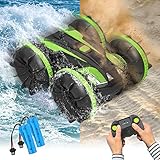 HIUME Amphibienfahrzeug Ferngesteuertes Auto, ab 4-8 Jahre Jungen Mädchen, Wasserdicht Stunt Auto Mit 40m Fernbedienung 360 °Drehung Off Road Amphibisch Auto Wiederaufladbar Geschenkspielzeug