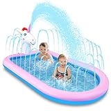 Planschbecken Für Kinder | Einhorn-Aufblasbar Pool | Luftmatratze Kinderpool Aufblasbar WasserSpielmatte Badewanne 175×120×50 cm Familie Pool für Sommergarten Outdoor Aktivitäten