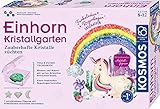 KOSMOS 643690 Einhorn Kristallgarten, Zauberhafte Kristalle züchten, Regenbogen, Blumen, Blätter, Gips-Figuren mit Kristallen überziehen, Amazon Exclusive Experimentierkasten für Kinder ab 8 Jahren