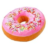 Nunubee Zierkissen Dekorative Donuts Kopfkissen PP Baumwolle Sofakissen Dekokissen Schaumstoff Gefüllt Spielzeug, Rosa
