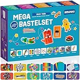 Smowo® Mega Bastelset Starterset - Bastelbox Mix - mit kreativen Bastelideen - Bunte Bastelbedarf Box zum basteln für Mädchen und Jungen