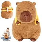 Mineup Capybara Kuscheltier, 30cm Capybara Plüschtier mit Bienenrucksack, Capyba Plushie Puppen, Niedlichen Capybar Plushie, Simulation Tier Capybar Puppen, Geschenk für Weihnachten Silvester