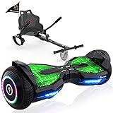 EVERCROSS 6,5 Zoll Hoverboards mit Sitz, App-fähige Bluetooth Hoverboards, Go Kart mit 3 Pedallichter, Self Balance Scooter Geburtstag Kinder Erwachsene