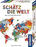 KOSMOS 682866 Schätz die Welt, Wer wird Wett-Weltmeister? Geografie-Spiel über die Länder der Erde, ab 10 Jahre, für 2-5 Personen, Weltreise Spiel, Europa Spiel, Reise um die Welt