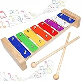 Xylophon für Kinder, Xylophon Glockenspiel Holz, Rhythm Musikinstrumente, Xylophon mit 2 Schlägel für Erwachsene Kinder Glockenspiel Spielzeug Geschenk