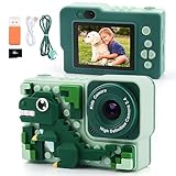 Kinderkamera, Kamera Kinder, Kindertag Schulanfang Geburtstag Geschenke für Jungen 3 4 5 6 8 7 9 10 11 12 Jahre, 32GB 1080P HD Digitalkamera, Jungen Fotoapparat, Fotokamera Dinosaurier Kinderspielzeug