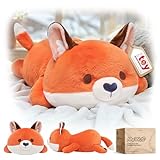 Mewaii Fuchs Kuscheltier Kawaii Fuchs Plüschtiere,Süßes Stofftiere Fuchs Plüschkissen,Squishy Plushies,Kuschelkissen für Jungen und Mädchen(33 cm)