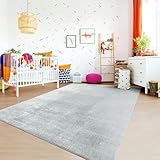 TT Home Teppich Kinderzimmer Waschbar rutschfest Kinderteppich Junge Mädchen Weich Pastell, Farbe: Grau, Größe:120x170 cm