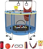 Blinworld Kindertrampolin mit Turnstange – 140 cm Trampolin für Kleinkinder, bis 200 kg, mit Spielset & Sicherheitsnetz für Innenbereich und Garten