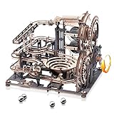 Robotime 3D Puzzle Holz Murmelbahn Trackball Modell Bausatz für Erwachsene Mechanische kugelbahn Holzpuzzle Mit Acrylständer Holzbausatz