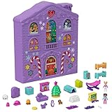 Polly Pocket HHX84 - Adventskalender 2022 für Kinder mit 25 Überraschungen, Spielzeug für 24 Tage, enthält Polly & Shani-Puppen, diverses Zubehör und Spiel-Haus, ab 4 Jahre