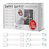 Sweet Safety® Baby Schubladensicherungen – Bombenfest – TÜV Schadstoff geprüft – Kindersicherung zum Kleben für Schränke und Schubladen – 6 Stück