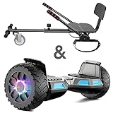 SISIGAD 8.5' Hoverboard with Seat, Offroad All Terrain Balancing Scooter mit Bluetooth-Lautsprechern und LED-Leuchten, Kinder Teenager, Gun