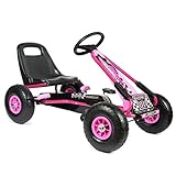 bopster - Go-Kart mit Pedalen und aufblasbaren Reifen Go-Kart-Fahren Kinder Jungen Outdoor - Rosa