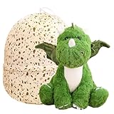 Plüsch Dinosaurier, Dinosaurier Im Ei Stofftier Plüschtier, Kuscheltier Plüsch Dinosaurier und Eierkissen, Kuscheltier Dino Baby im Ei Weich Dino Ei Ohnezahn Kuscheltier für Kinder, Jungen und Mädchen