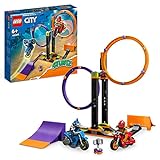 LEGO 60360 City Stuntz Kreisende Reifen-Challenge, 1 oder 2 Spieler Wettbewerbe mit selbstfahrendem Motorrad Spielzeug für Kinder, Jungen & Mädchen ab 6 Jahren, lustige Geschenkidee