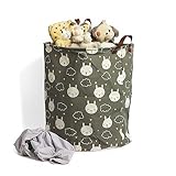 kreativherz - Aufbewahrungskorb & Wäschekorb für Baby & Kinder im Hase-Motiv aus Leinwand-Gewebe - Spielzeug-Korb zur Aufbewahrung im Kinderzimmer groß - Bad Wäschekörbe & Ordnungssystem Organizer