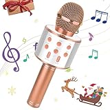 JOPHEK Kinder Mikrofon, 5 in 1 Bluetooth Karaoke Mikrofon, Drahtloser Mikrofon für 3-12 Jahre Spielzeug Mädchen Jungen