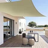 Menz Sonnensegel rechteckig 2x3 m Beige – Sonnensegel wasserdicht UV50+ Sonnenschutz Balkon – Segeltuch Sonnenschutz für Balkon Terrasse Garten Außenbereich – Windfest
