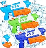 ZLPBAO 3 Pack Wasserpistole für Kinder, Wasserspritzpistolen mit großer Reichweite 9m für Kinder Mädchen Jungen, Fassungsvermögen 1500ml Wasserspaß Strand Spielzeug im Freien