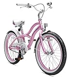 BIKESTAR Kinderfahrrad für Mädchen ab 6-7 Jahre | 20 Zoll Kinderrad Cruiser | Fahrrad für Kinder Pink | Risikofrei Testen