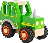 small foot Traktor aus 100% FSC-zertifizierten Holz und mit großen gummierten Reifen, ab 18 Monate, 11078, grün