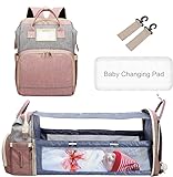 Baby Wickeltasche/Rucksack, lässiger Wickelrucksack, multifunktionaler Großraum-Reiserucksack mit Wickelauflage und Schnullertasche für Mama und Papa.