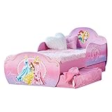 Disney Princess 509DSN Kinderbett mit Stoffschubladen von Worlds Apart, Holz, 143 x 77 x 63 cm, rosa