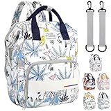 LEcylankEr Wickelrucksack Groß Kapazität Wickeltasche Rucksack aus Oxford-Stoff Baby Wickeltaschen mit Isoliertasche Baby Wickelrucksack für Unterwegs (Blau)