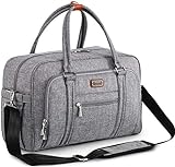 WELAVILA Wickeltasche, Wickeltaschen für Mama und Papa, mit Wickelauflage und isolierten Taschen, umwandelbare Reisetasche Messenger, grau