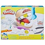 Play-Doh Zahnarzt Dr. Wackelzahn, Spielzeug für Kinder ab 3 Jahren mit Kariesknete und metallfarbener Knete, 10 Knetwerkzeugen, 8 Dosen à 56 g