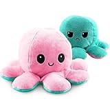 Plüschi Original✓ Octopus Plüschtier XXL Oktupus Stimmungs Kuscheltier Oktopus flip doppelseitiges Octupus Stofftier zum wenden 30cm (Dunkelblau & Lila)