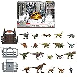 Jurassic World Adventskalender für Kinder mit Überraschungen für 24 Tage, enthält diverse Dinosaurier Figuren und Kampf Arena, Spielzeug ab 3 Jahre, HHW24