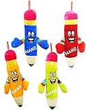 alles-meine.de GmbH 1 Stück Plüschtier - lustiger & lachender Stift - Bunte Farben - incl. Name - 27 cm - Schulanfang & Schultüte - Kuscheltier Plüschstift/groß Knuddelti..