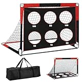 Fußballtor für Kinder mit 6 Zielbereichen, 150 * 120 * 120cm, Tragbares & Robustes Stabiles Fussballtore, Outdoor Sportspiel Fußballtor Kinder für Schulsportplatz, Garten, Park, Stran