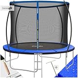 tectake® Trampolin, Gartentrampolin, Outdoor Spaß- und Sportgeräte Zuhause, Sportgerät Ausdauertraining, Balancieren Kinder, mit Sicherheitsnetz Schutznetz Kinder, Trampolin Randabdeckung - Ø 305 cm