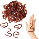 JRYGAC 10 Stück Künstlicher Regenwurm, Weich und Elastisch Gummi Regenwürmer, Weiche Kunststoff Würmer, Gefälscht Regenwurm, für Halloween Aprilscherz Unfug Partydekoration