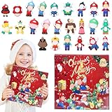 Angenster Mario Adventskalender 2024, 24 Tägiger Weihnachts Advent Calendar 2024 mit 24 Bros Figuren, Anime Adventskalender 2024 Kinder und Erwachsene, Weihnachts Countdown Kalender für Dekoration