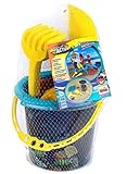 Theo Klein 2101 Aqua Action Coral Reef Sand Bucket Set, 2 litres , Bucket for Sandpit and Beach , With sieve, mOlds and much more , Toy for Children over 1 Year Old
