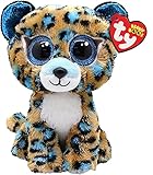 TY Cobalt Leopard Beanie Boo Regulär 6' | Beanie Baby Weiches Plüschtier | Sammlerstück Kuscheliger Stoffteddy