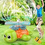 FOSUBOO Wassersprinkler für Kinder Outdoor Draußen, Wasserspielzeug Kinder Wasser Sprinkler Garten im Schildkröt Wasserspiel als Gartensprenger Garten Rotations Spielzeug ab 3 Jahre