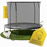 FRIEDO Trampolin Outdoor 305 cm mit einklappbaren Stangen I Sicher & wetterfest I Nach EN71-14 Geprüft I Innenliegendes Netz, rostfrei & dick gepolstert