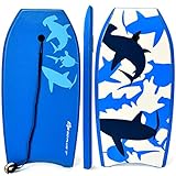 COSTWAY Bodyboard, Schwimmbrett Schwimmboard, Surfbrett Kinder, Surfboard, Sup-Board 104x52x6cm (blau)