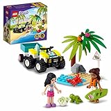 LEGO 41697 Friends Schildkröten-Rettungswagen, Tierrettung mit Meerestiere-Figuren, Spielzeug ab 6 Jahren mit Strand-Geländewagen und Anhänger