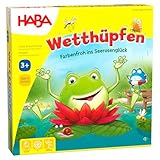 HABA Wetthüpfen – Würfelspiel für Kinder ab 3 Jahren mit Pop-up-Seerosen & Spielvarianten, Fördert Zählen & Motorik, 2-4 Spieler – 1305272001