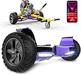 GeekMe Hoverboards mit sitz,8.5' All-Terrain mit leistungsstarkem Motor APP Bluetooth eingebaut + Hoverkart Zubehör für s Hoverboards