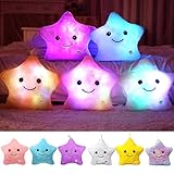 Kyduu Leuchtkissen, Kissen Stern led, Leuchtende Kinder Kissen, Sterne Kissen, Leuchtender Stern Kissen Leuchtend, Deko Kissen led (Blau)